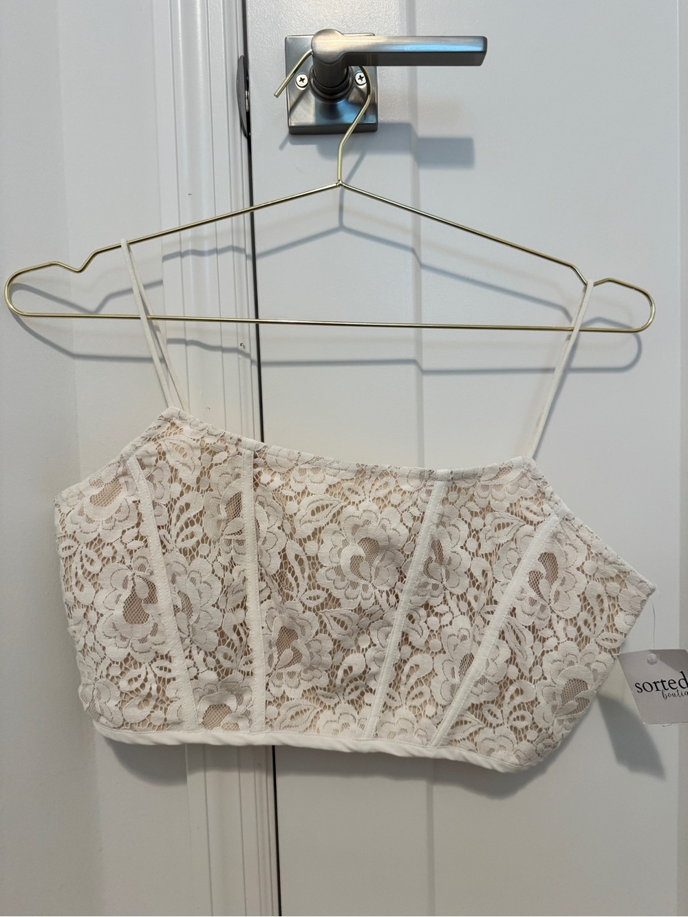 idem ditto White Lace Crop Top